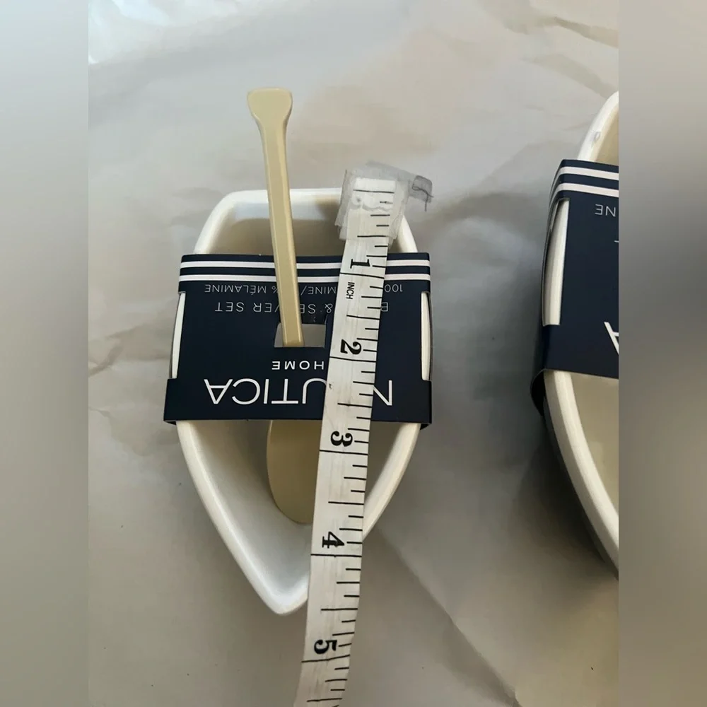 Nautica dip boat servers with oar spoons set of 2